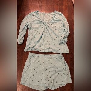 Women's Light Blue Pajama Set Garnet Hill Medium